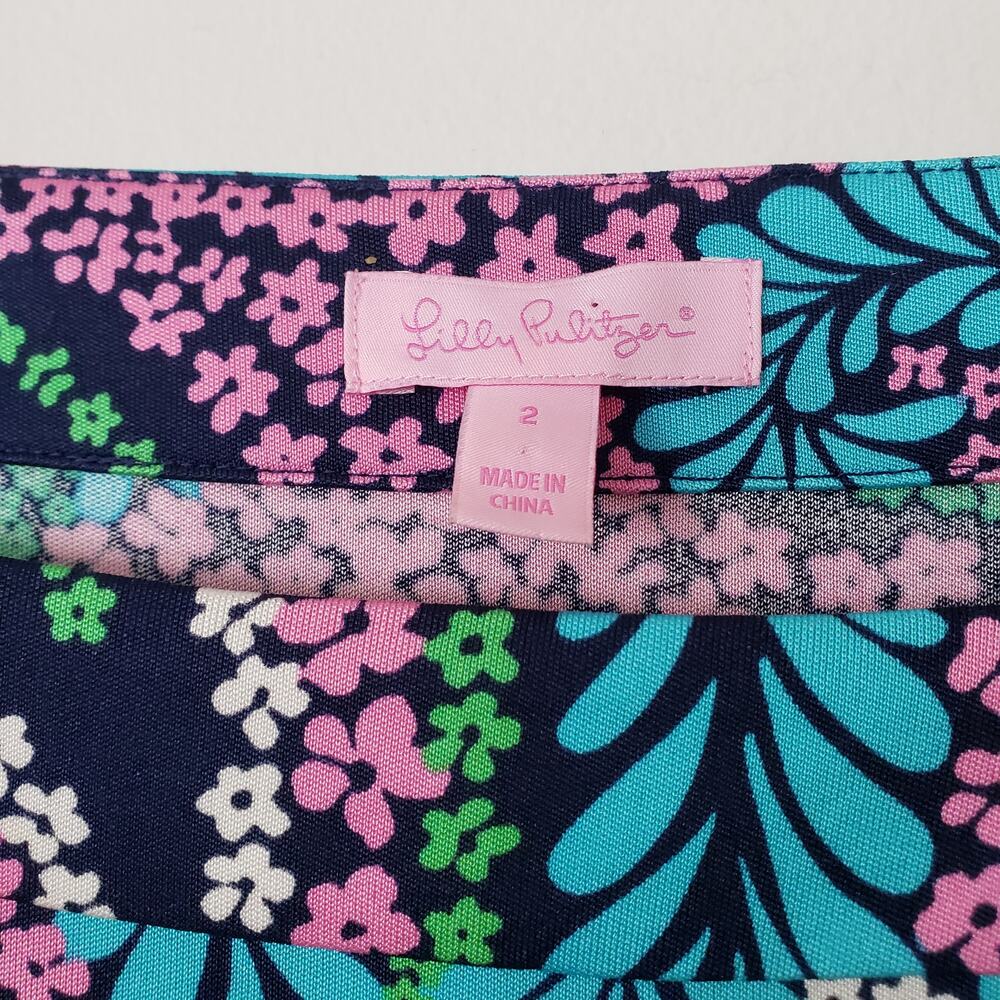 Lily Pulitzer Silk Dress 3/4 Sleeve Knee-length Psychedelic Paisley Size 2 - Picture 8 of 10